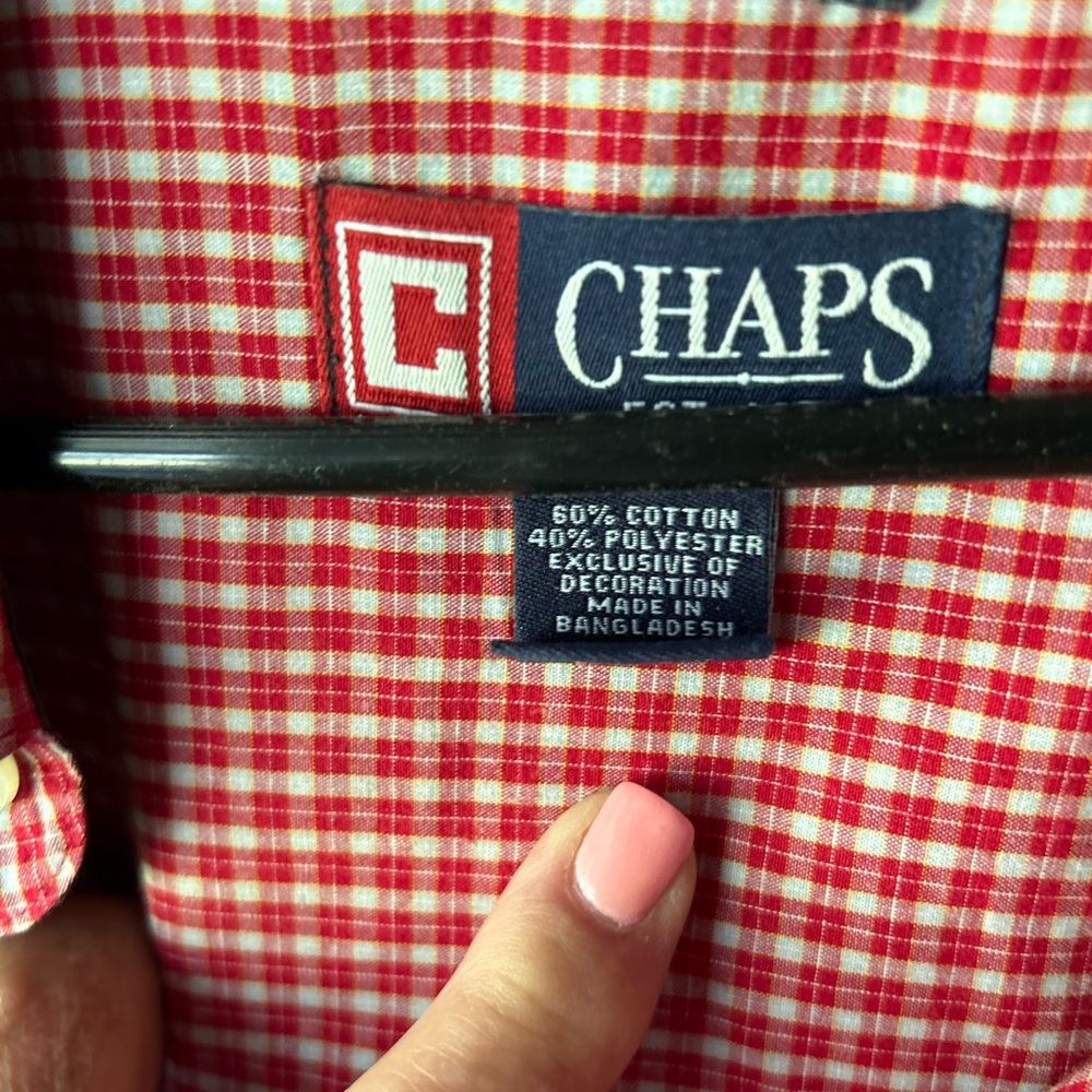 Nice red plaid Chaps shirt! Listed as men’s XXL.